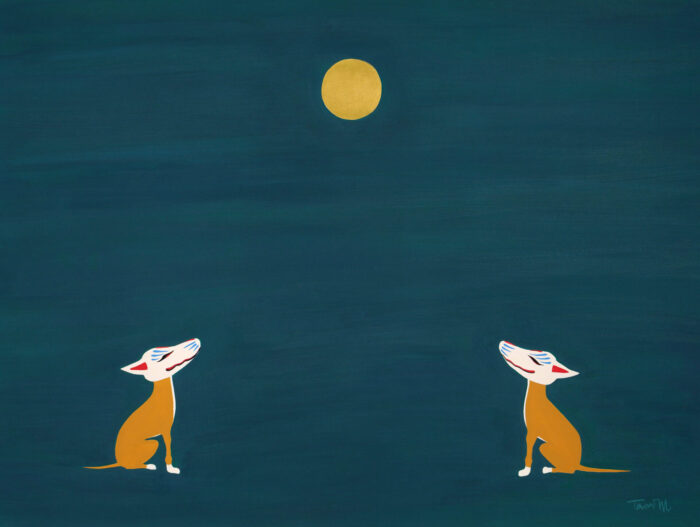 白狐と満月